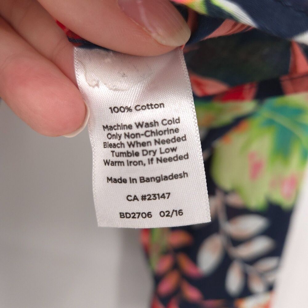 Talbots floral button down Size M 100% cotton - image 7